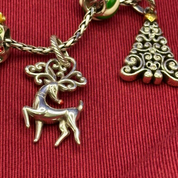 Brighton Christmas Theme Silver Plated Charm Bracelet & Earrings - Picture 10 of 16